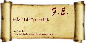 Fülöp Edit névjegykártya